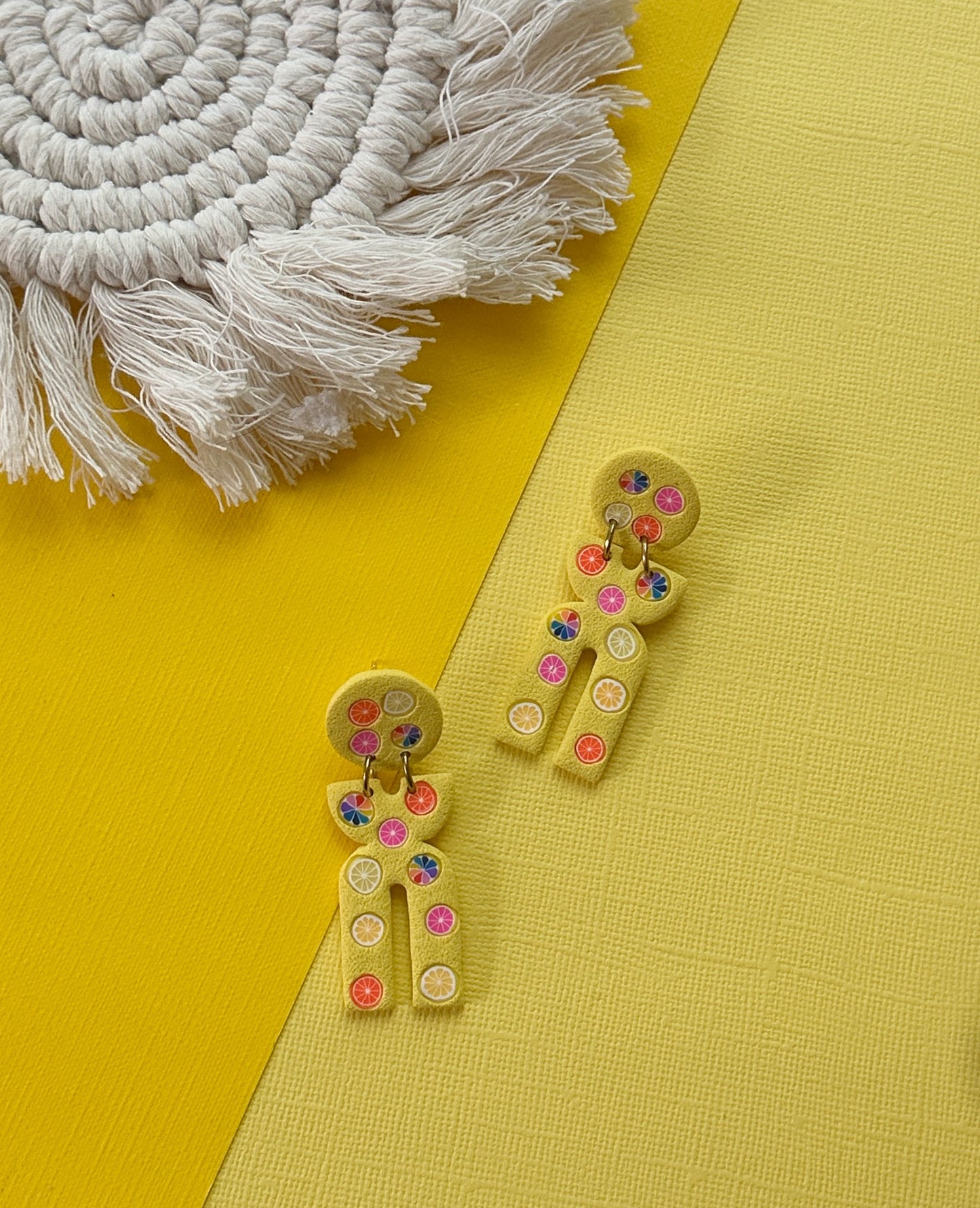 Fruity in Yellow | Polymer Clay Earrings