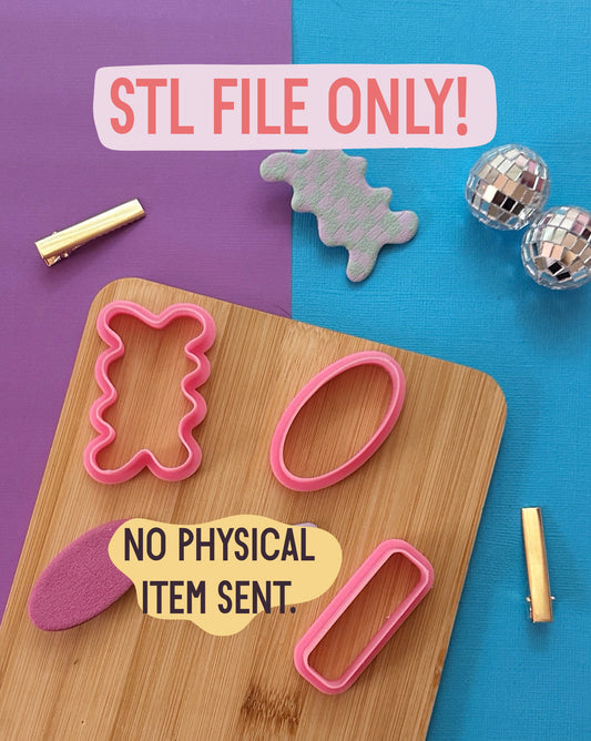 Hair Clip Clay Cutters STL FILE | DIGITAL DOWNLOAD