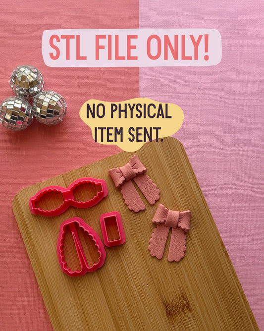 Scalloped Bow Circle Clay Cutter STL FILE | DIGITAL DOWNLOAD