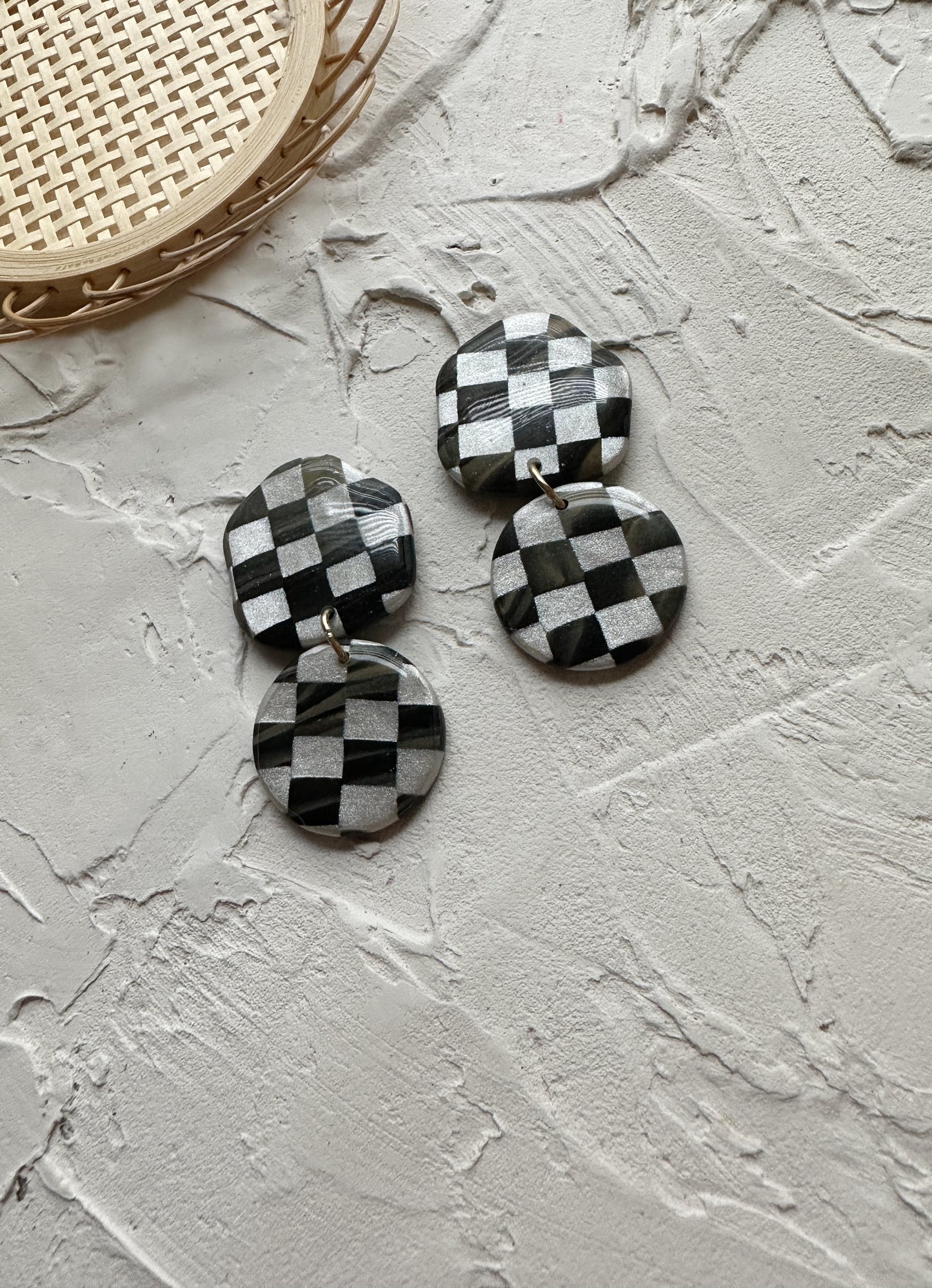 Organic Checkered | Polymer Clay Earrings