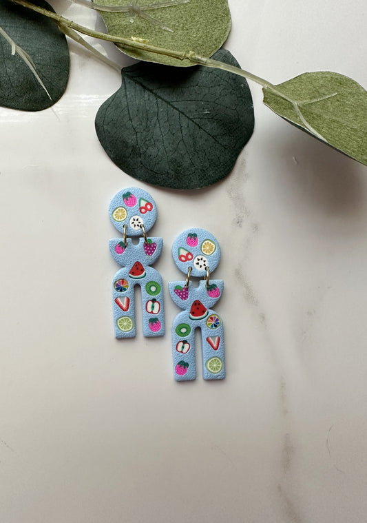 Fruity in Blue | Polymer Clay Earrings