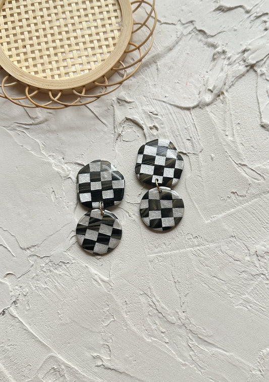 Organic Checkered | Polymer Clay Earrings