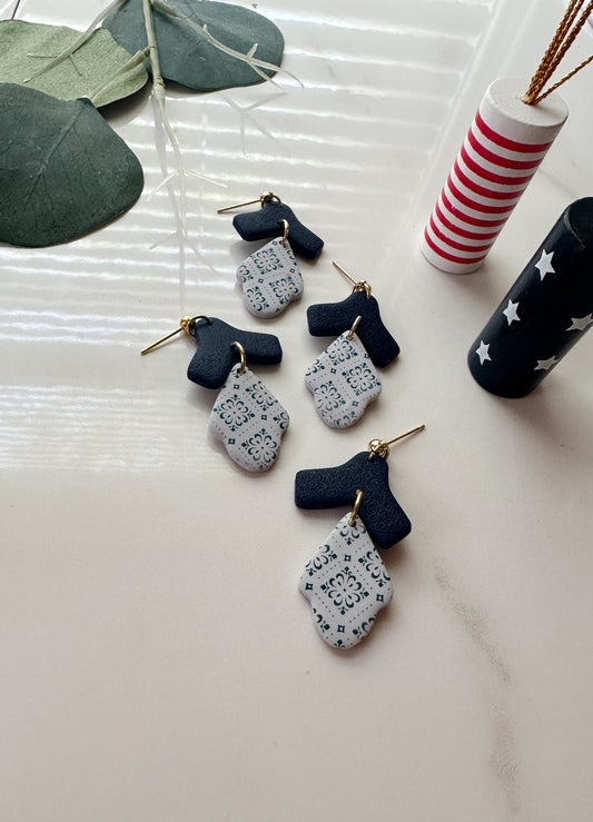 Summer Drop in Navy | Polymer Clay Earrings