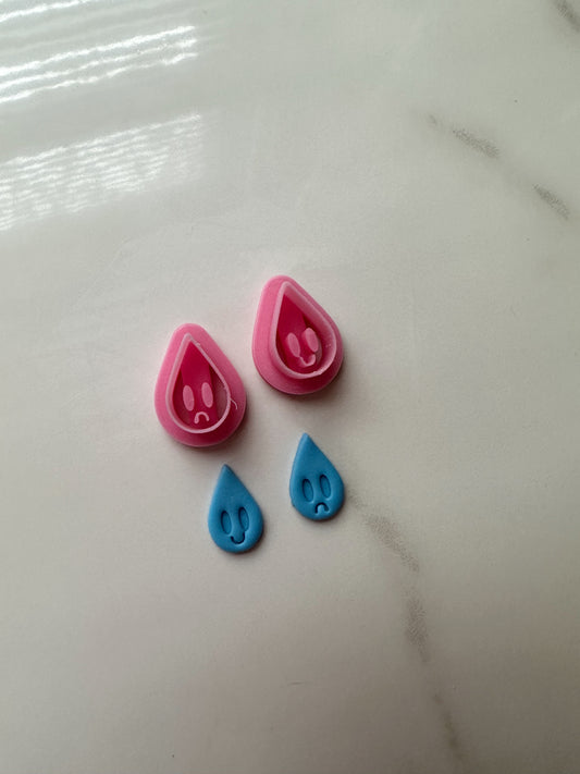 Happy/Sad Raindrop Stud Clay Cutters