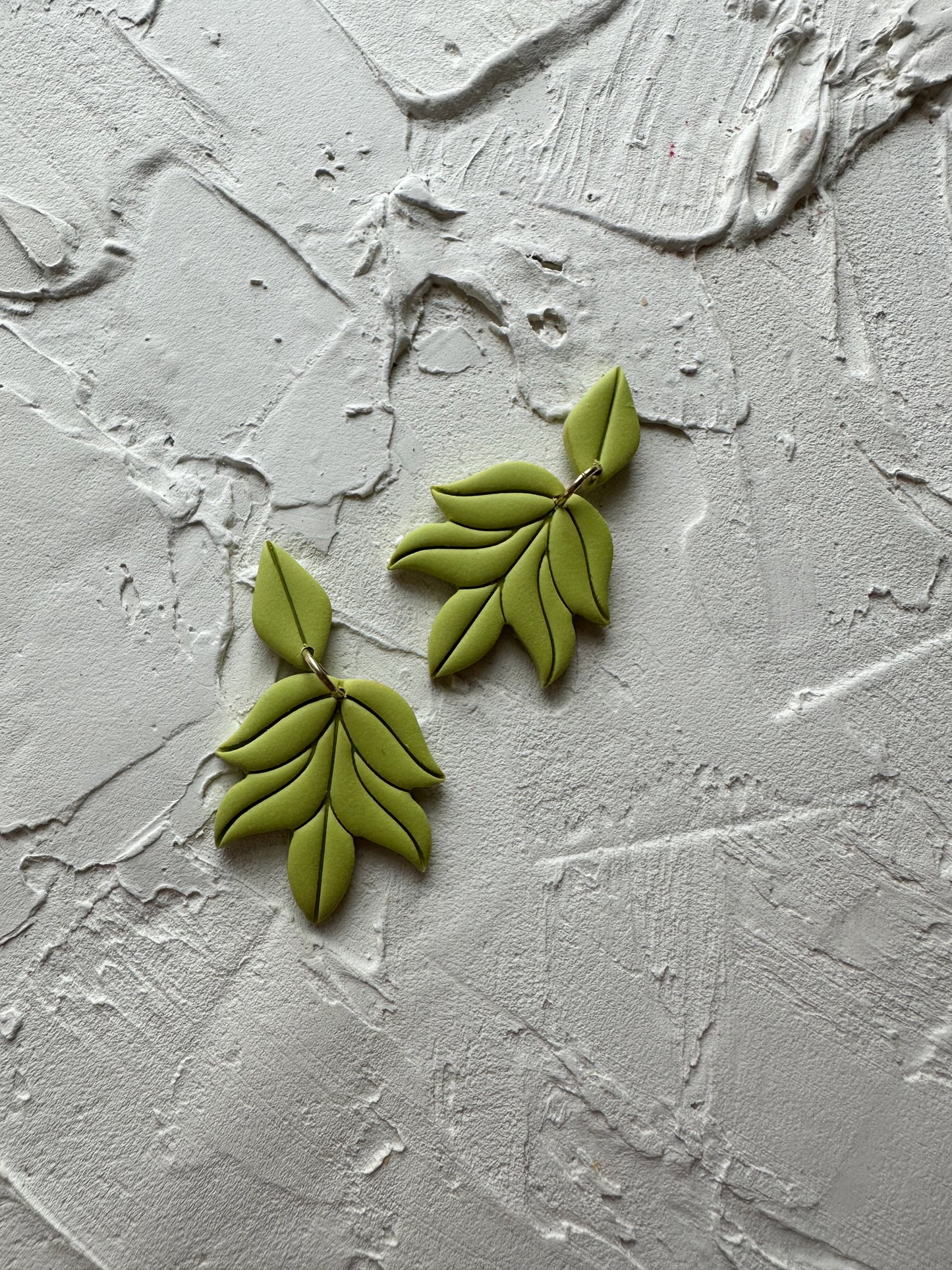 Summer Foliage in Green | Polymer Clay Earrings