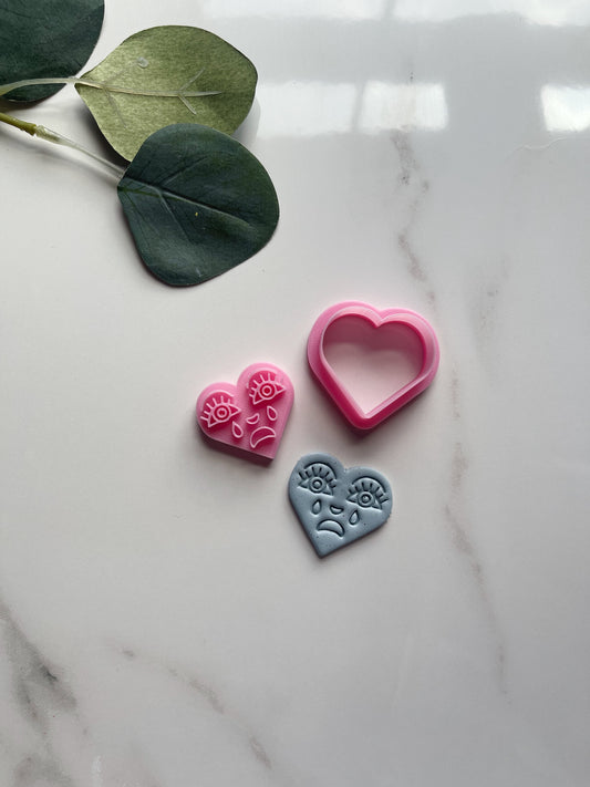 Crying Heart Cutter and Stamp Set